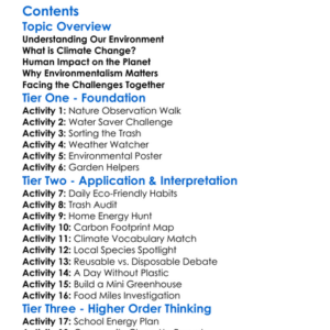 Environmentalism And Climate Change Awareness Worksheet Activity Booklet