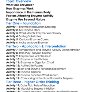 Enzyme Function In Biology Worksheet Activity Booklet