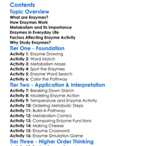 Enzymes And Their Role In Metabolism Worksheet Activity Booklet