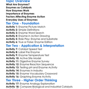 Enzymes As Catalysts Worksheet Activity Booklet