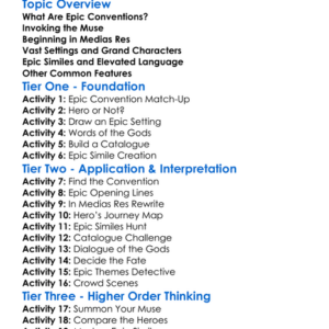 Epic Conventions Worksheet Activity Booklet