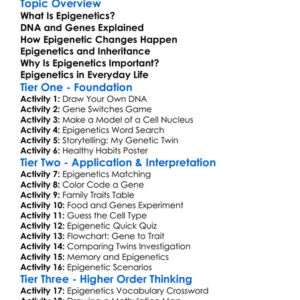 Epigenetics Worksheet Activity Booklet