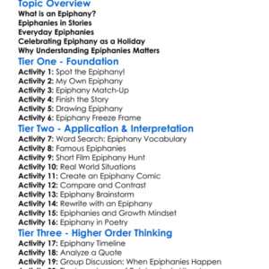 Epiphany Worksheet Activity Booklet