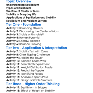 Equilibrium And Stability Worksheet Activity Booklet
