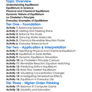 Equilibrium Worksheet Activity Booklet