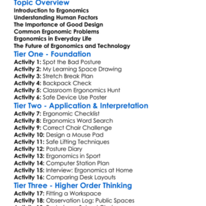 Ergonomics And Human Factors Worksheet Activity Booklet