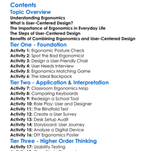 Ergonomics And User-Centered Design Worksheet Activity Booklet