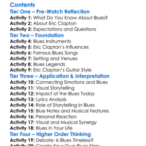 Eric Clapton Worksheet Activity Booklet