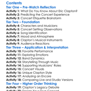 Eric Clapton One More Car One More Rider 2001 Worksheet Activity Booklet