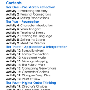 Ermanno Olmi The Roots Of The Tree 1981 Worksheet Activity Booklet