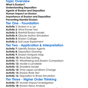 Erosion And Deposition Worksheet Activity Booklet