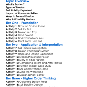 Erosion And Soil Stability Worksheet Activity Booklet