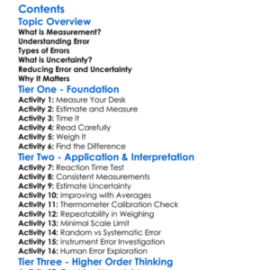 Error And Uncertainty In Measurements Worksheet Activity Booklet