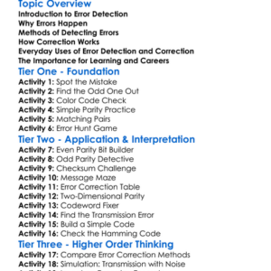 Error Detection And Correction Worksheet Activity Booklet