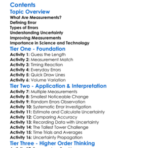 Errors And Uncertainties In Measurements Worksheet Activity Booklet