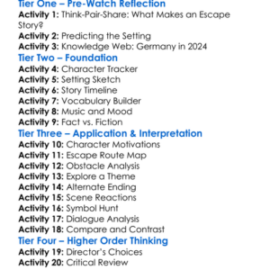 Escape From Germany 2024 Worksheet Activity Booklet