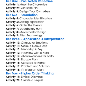 Escape From Planet Earth Worksheet Activity Booklet