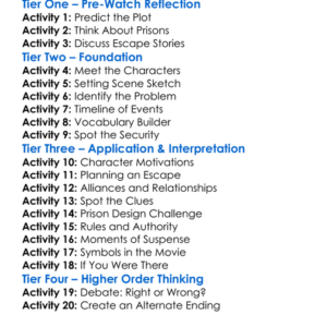 Escape Plan 2013 Worksheet Activity Booklet