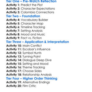 Escobar Paradise Lost 2014 Worksheet Activity Booklet