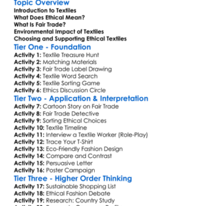 Ethical And Fair-Trade Textiles Worksheet Activity Booklet