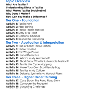 Ethical And Sustainable Textiles Worksheet Activity Booklet