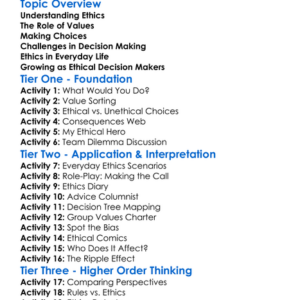 Ethical Decision Making Worksheet Activity Booklet