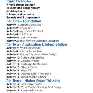 Ethical Design Practices Worksheet Activity Booklet