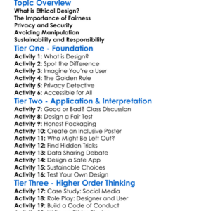 Ethical Design Worksheet Activity Booklet