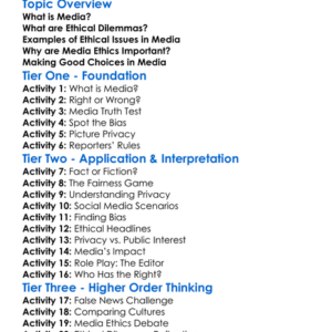 Ethical Dilemmas In Media Worksheet Activity Booklet