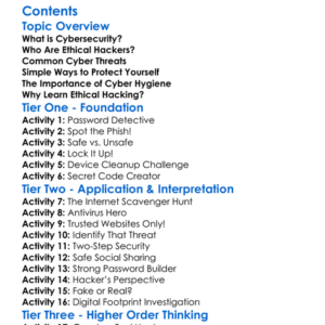 Ethical Hacking And Cybersecurity Basics Worksheet Activity Booklet