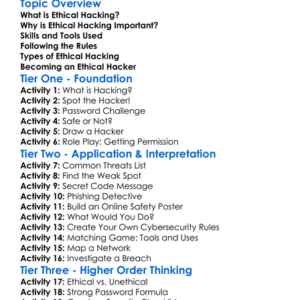 Ethical Hacking Basics Worksheet Activity Booklet