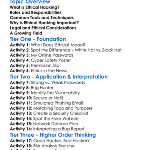 Ethical Hacking Worksheet Activity Booklet