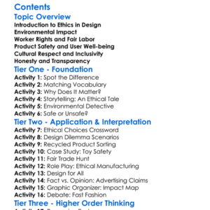 Ethical Issues In Design And Manufacturing Worksheet Activity Booklet