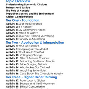 Ethical Issues In Economics Worksheet Activity Booklet