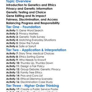 Ethical Issues In Genetics Worksheet Activity Booklet