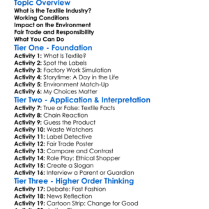 Ethical Issues In The Textile Industry Worksheet Activity Booklet