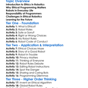Ethical Programming In Robotics Worksheet Activity Booklet