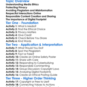Ethical Use Of Media Worksheet Activity Booklet