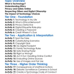 Ethical Use Of Technology Worksheet Activity Booklet