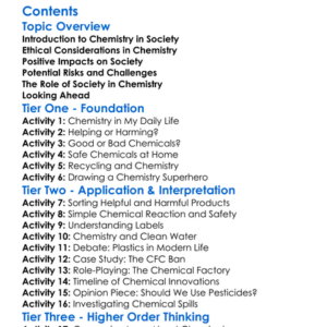 Ethics And Impact Of Chemistry On Society Worksheet Activity Booklet
