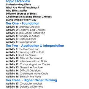 Ethics And Moral Teachings Worksheet Activity Booklet