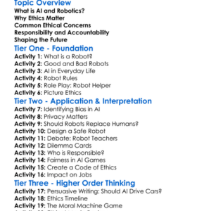 Ethics In Ai And Robotics Worksheet Activity Booklet