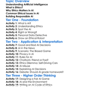 Ethics In Artificial Intelligence Worksheet Activity Booklet