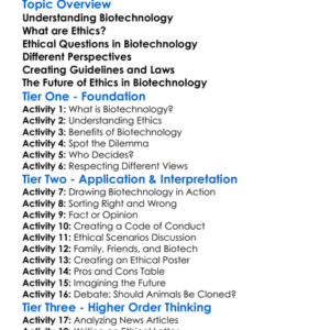 Ethics In Biotechnology Worksheet Activity Booklet