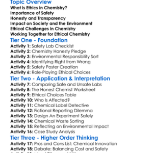 Ethics In Chemistry Worksheet Activity Booklet