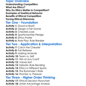 Ethics In Competition Worksheet Activity Booklet