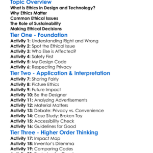 Ethics In Design And Technology Worksheet Activity Booklet