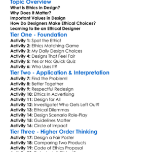 Ethics In Design Worksheet Activity Booklet