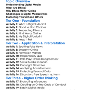 Ethics In Digital Media Worksheet Activity Booklet