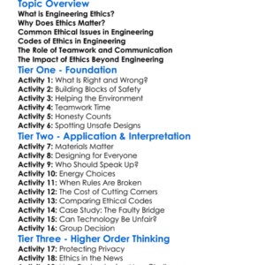 Ethics In Engineering Worksheet Activity Booklet